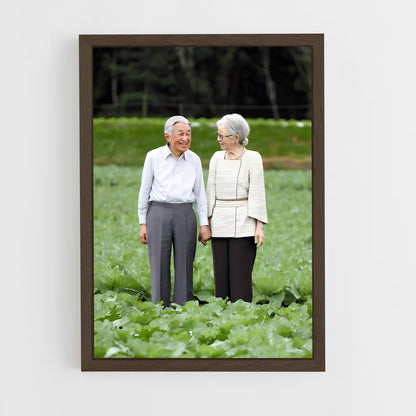 ap-emperor emeritus akihito-2 cadre Bois foncé