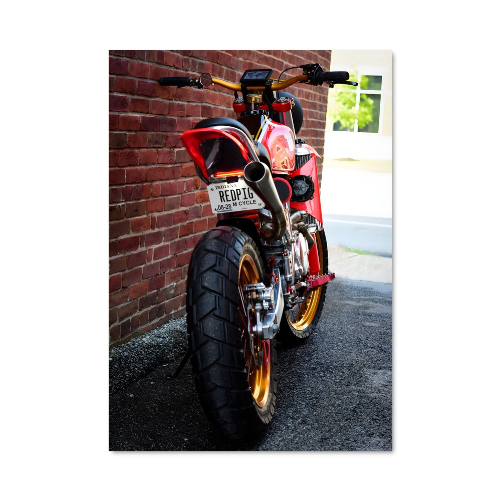 Poster Moto Rouge Urbain