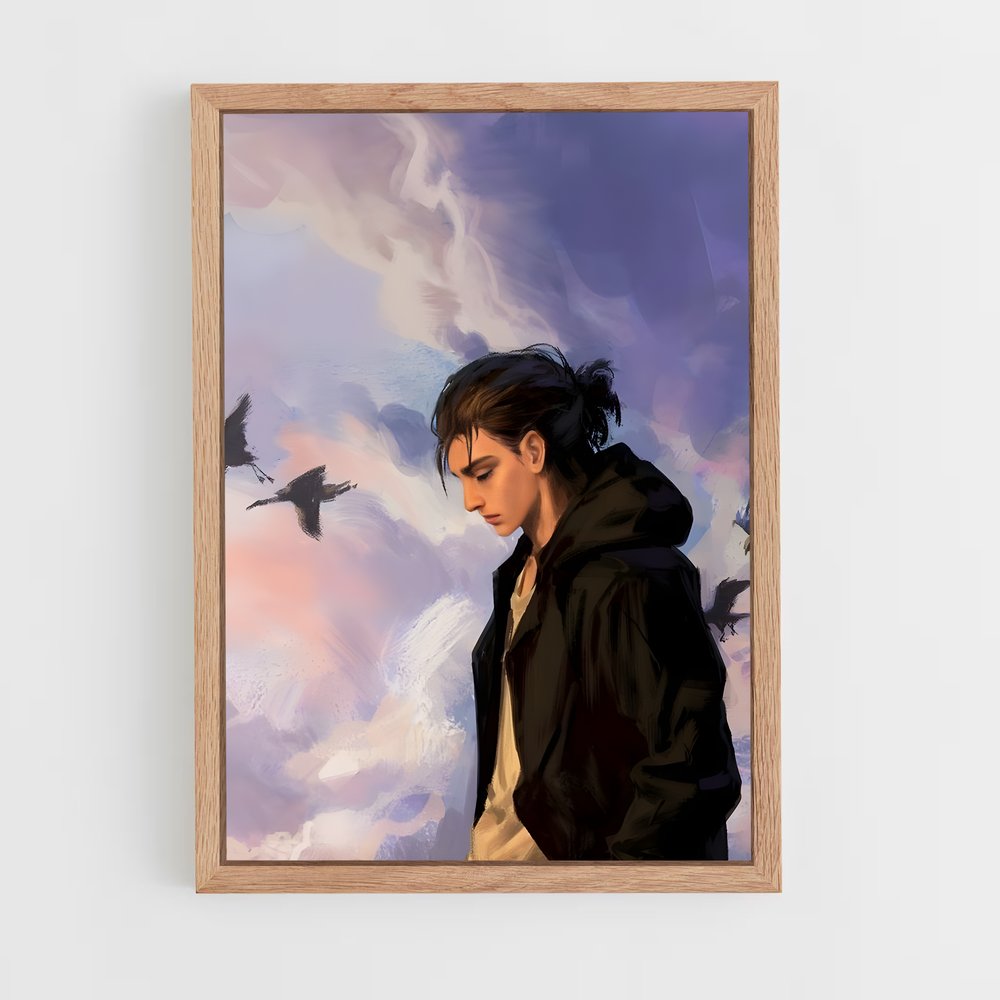ap-eren yeager-17 cadre Bois clair