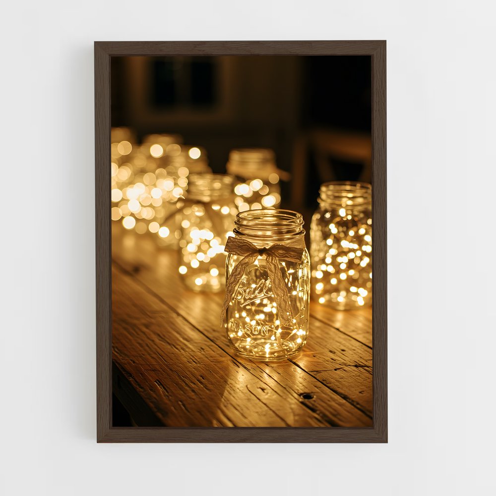 ap-fairy lights-4 cadre Bois foncé