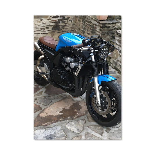 Poster Moto Bleu 600