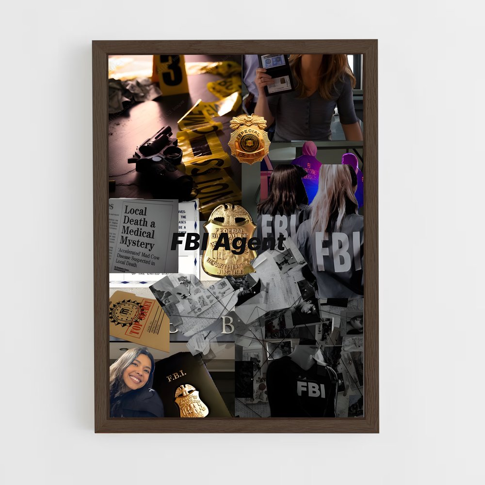 ap-fbi agent-2 cadre Bois foncé
