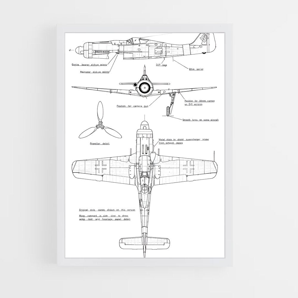 ap-focke-wulf fw 190-2 cadre Blanc