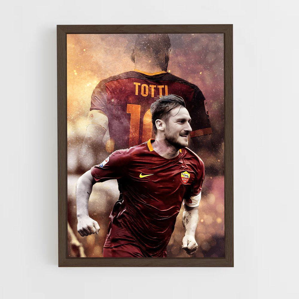 ap-francesco totti-5 cadre Bois foncé