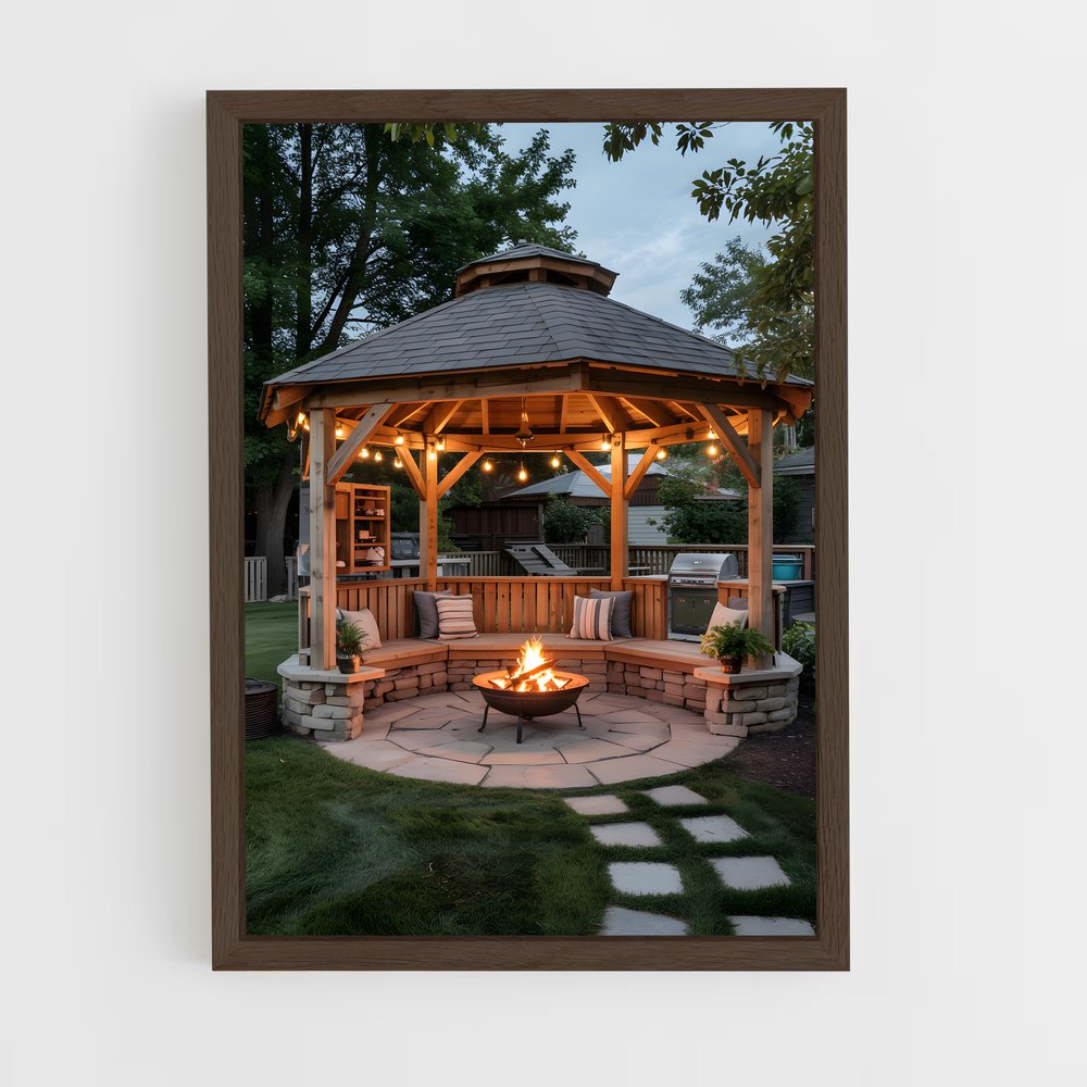 ap-gazebo-4 cadre Bois foncé