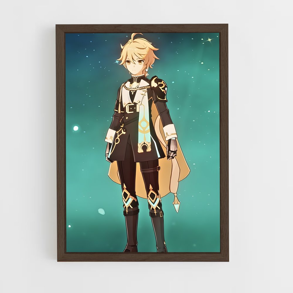 ap-genshin traveler-10 cadre Bois foncé