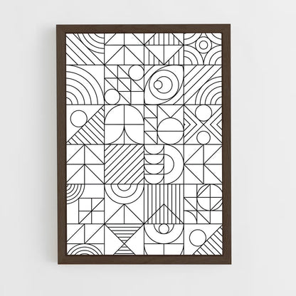 ap-geometric shapes-2 cadre Bois foncé
