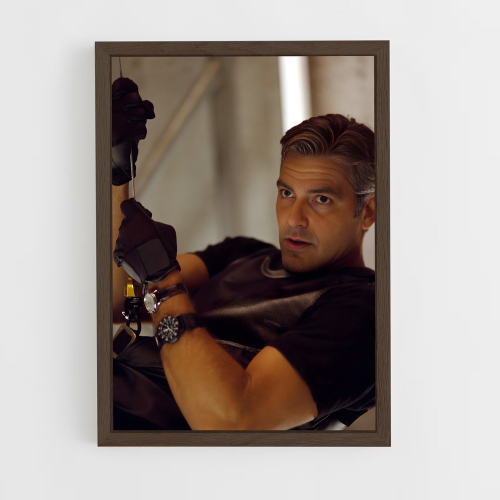 ap-george clooney-3 cadre Bois foncé
