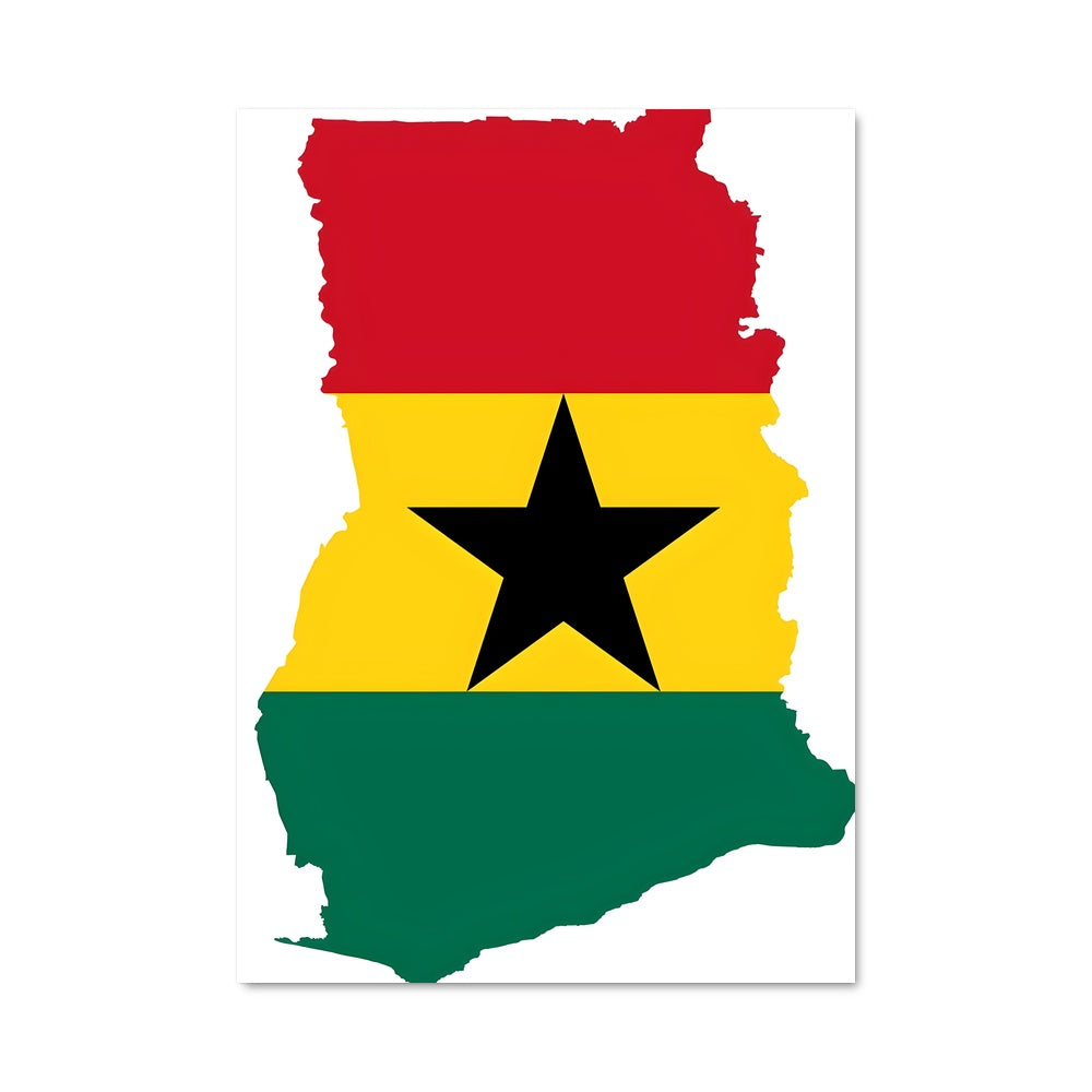 Poster Ghana en Carte