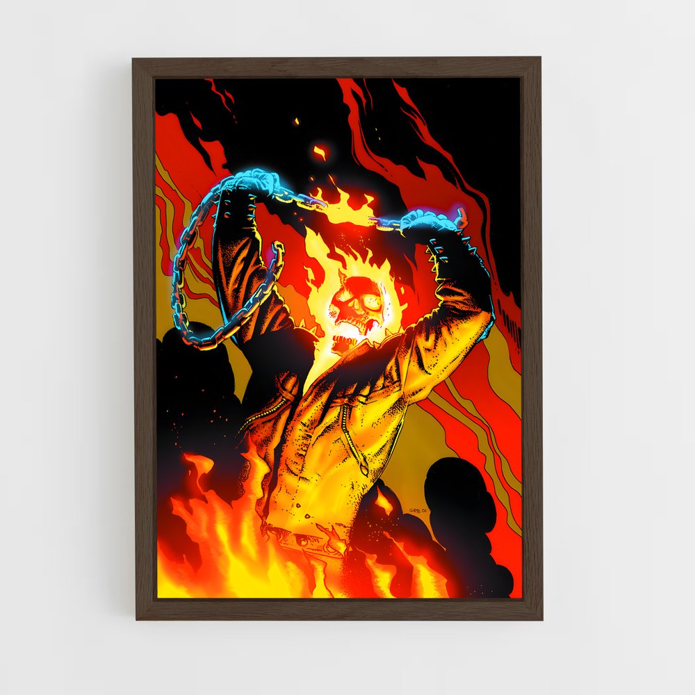 ap-ghost rider johnny blaze-1 cadre Bois foncé