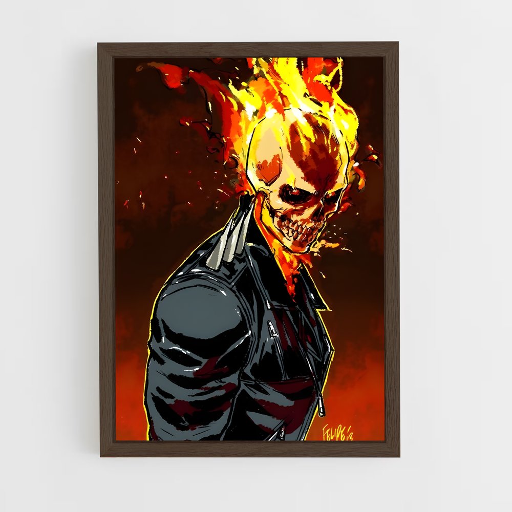 ap-ghost rider johnny blaze-2 cadre Bois foncé
