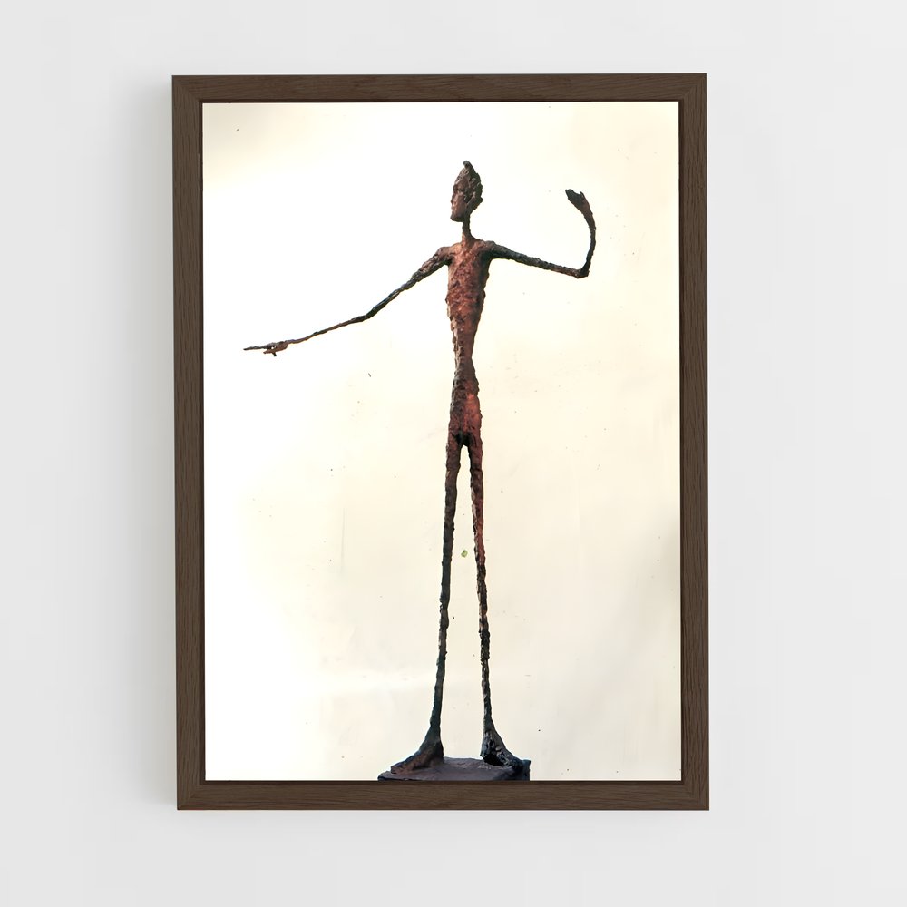 ap-giacometti pointing man-1 cadre Bois foncé