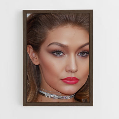 ap-gigi hadid-8 cadre Bois foncé
