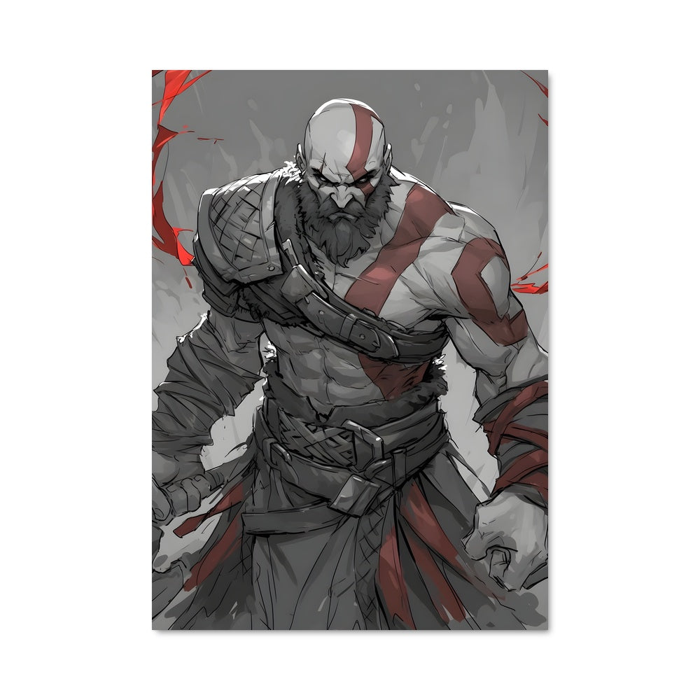Poster Kratos en Flamme