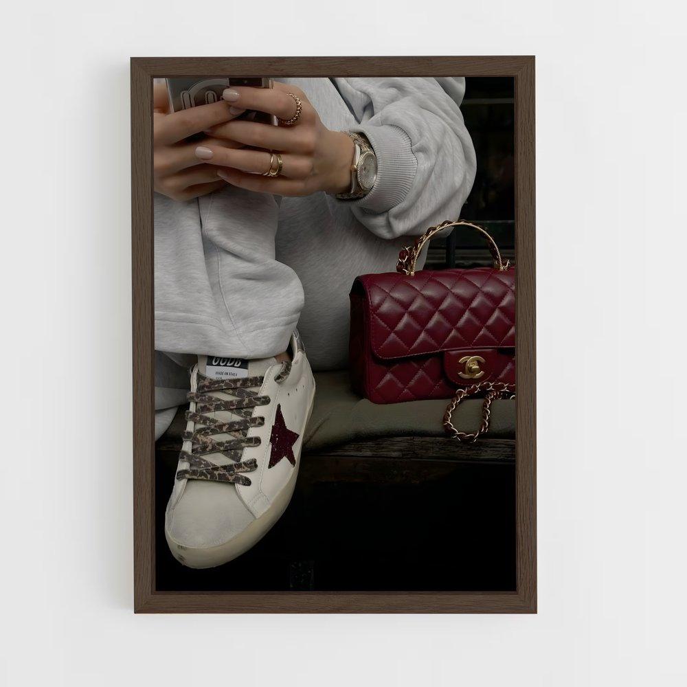 ap-golden goose-5 cadre Bois foncé
