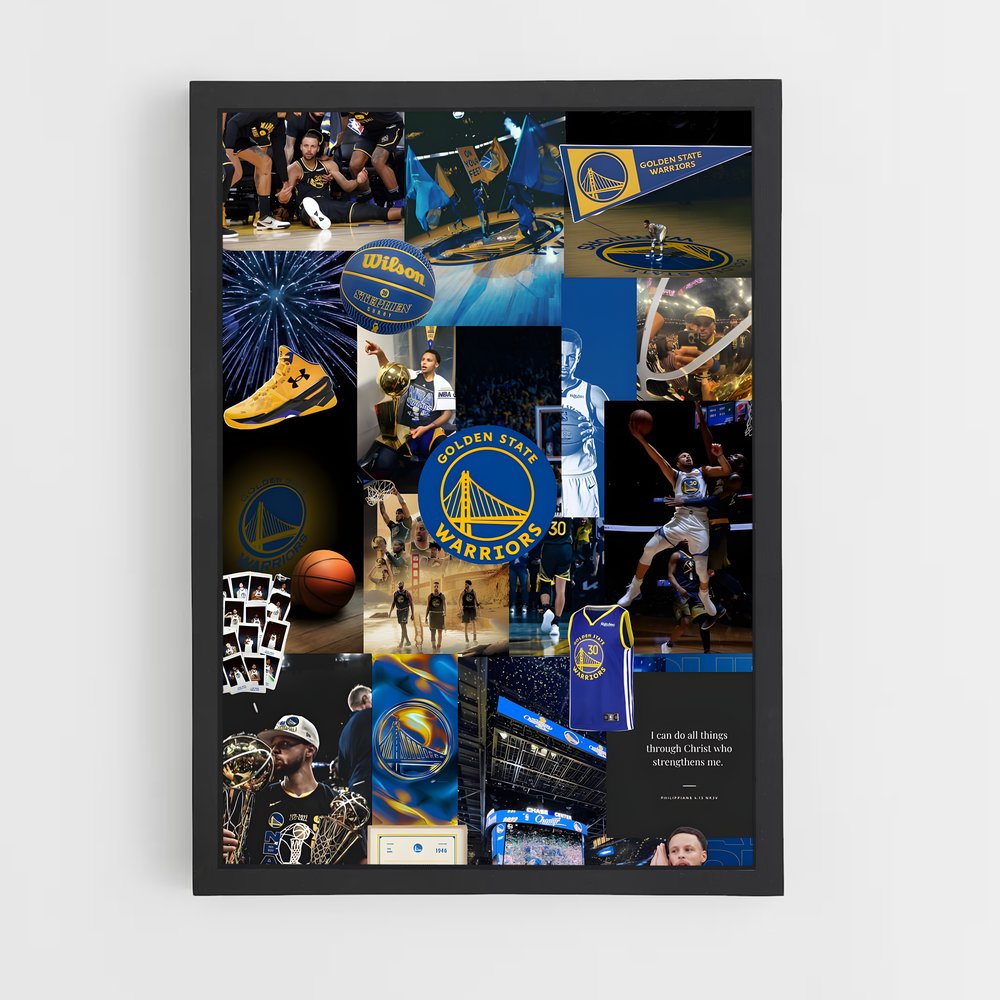 ap-golden state warriors-3 cadre Noir