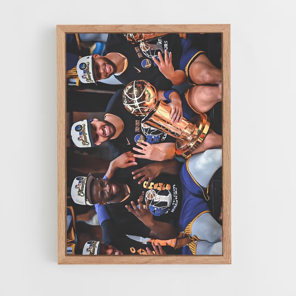 ap-golden state warriors-4 cadre Bois clair
