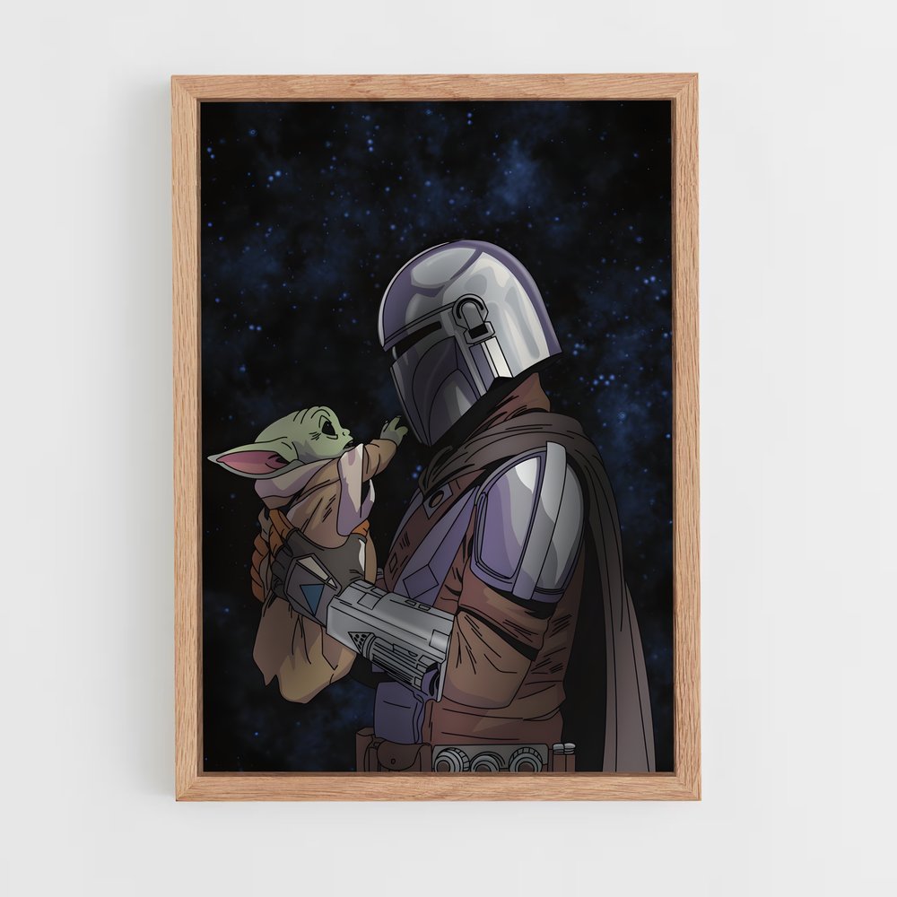 ap-grogu baby yoda-5 cadre Bois clair
