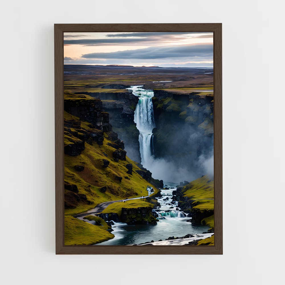 ap-gullfoss waterfall-3 cadre Bois foncé
