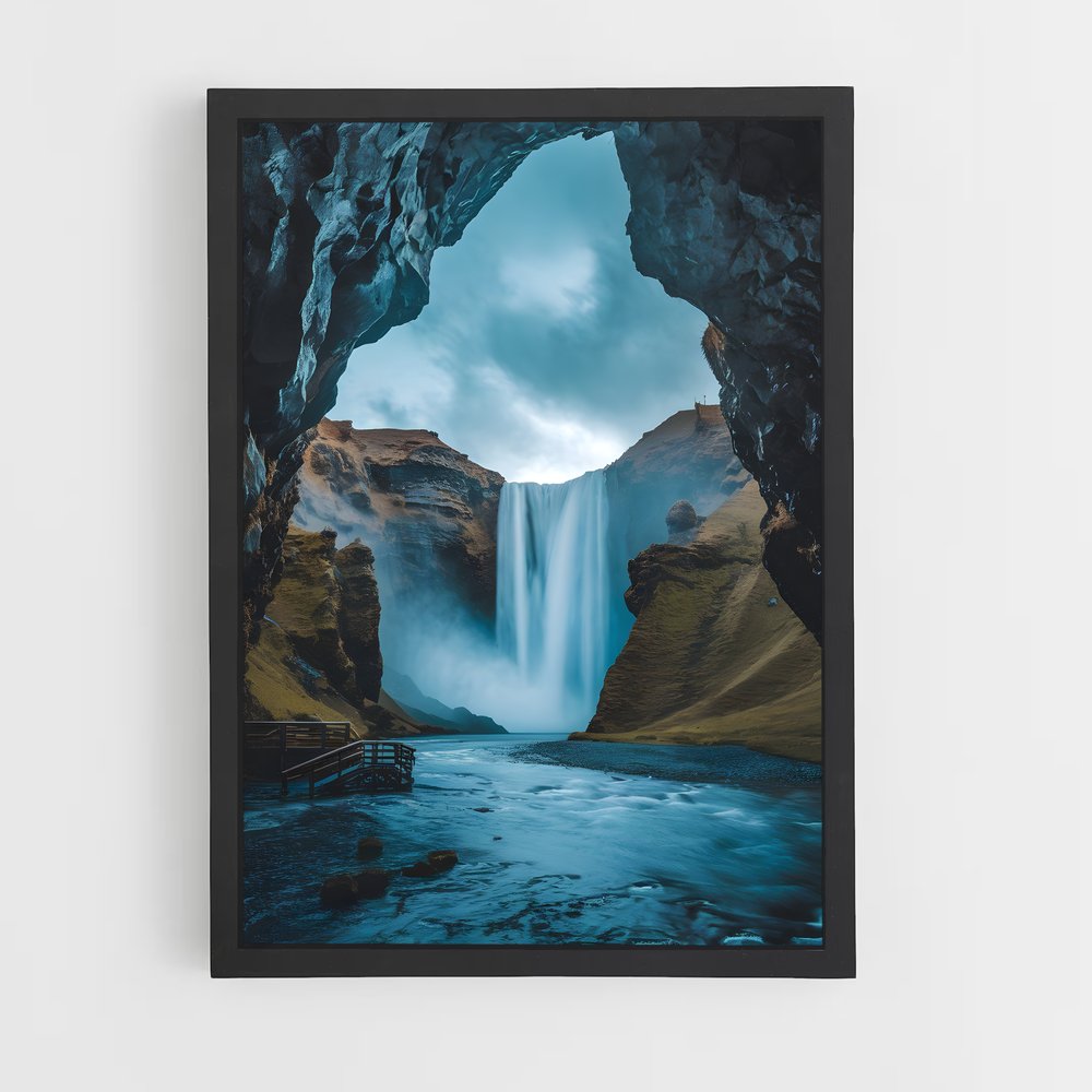 ap-gullfoss waterfall-8 cadre Noir