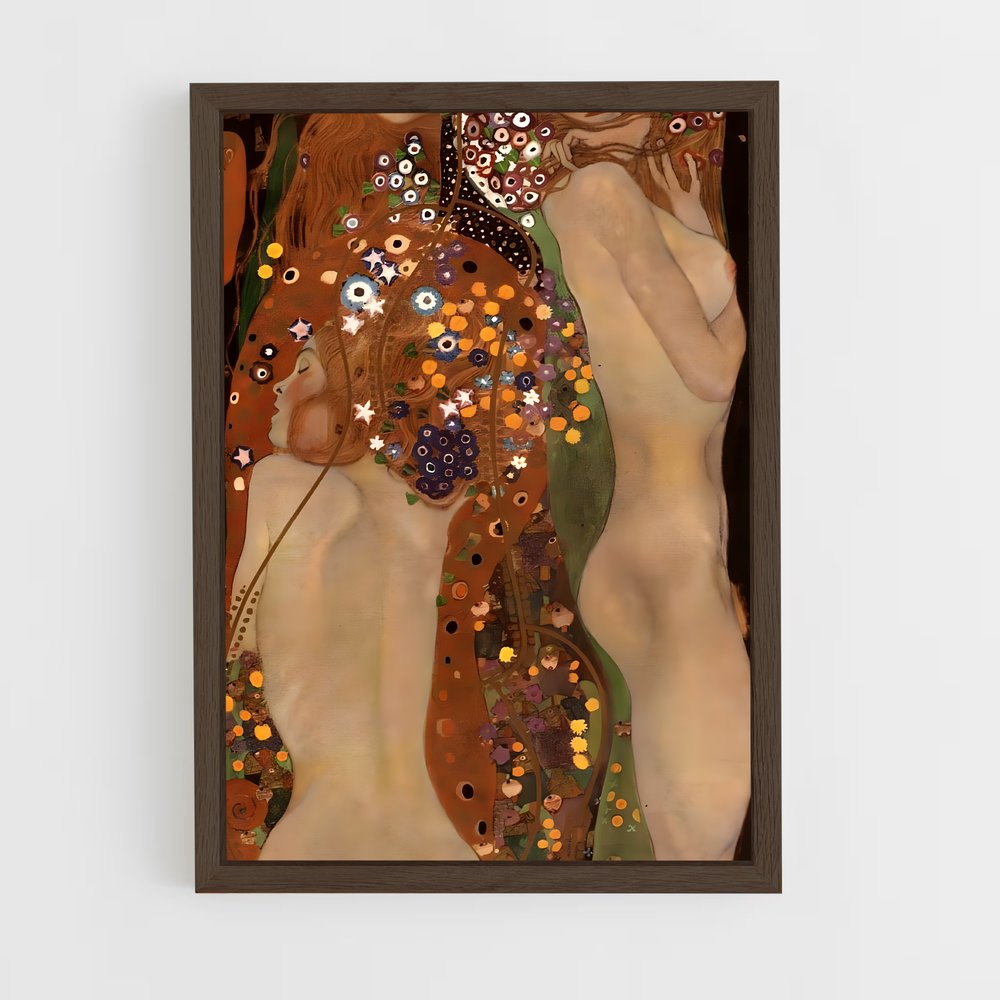 ap-gustav klimt-8 cadre Bois foncé