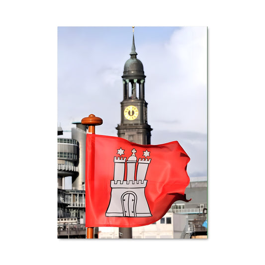 Poster Hamburg en Rouge