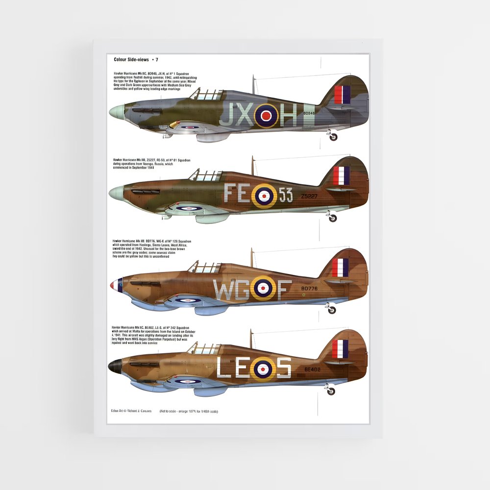 ap-hawker hurricane-3 cadre Blanc