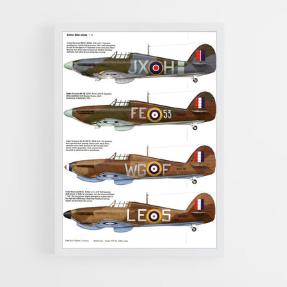 ap-hawker hurricane-3 cadre Blanc