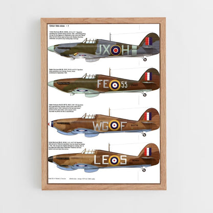 ap-hawker hurricane-3 cadre Bois clair