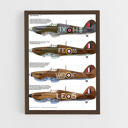 ap-hawker hurricane-3 cadre Bois foncé