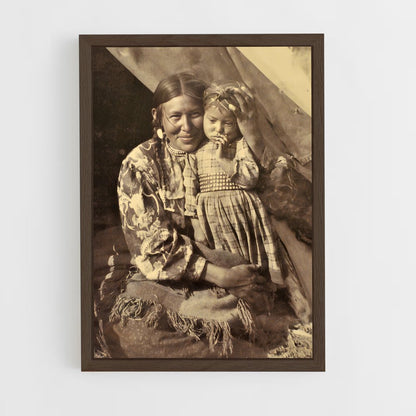 ap-hirst mother and child-1 cadre Bois foncé
