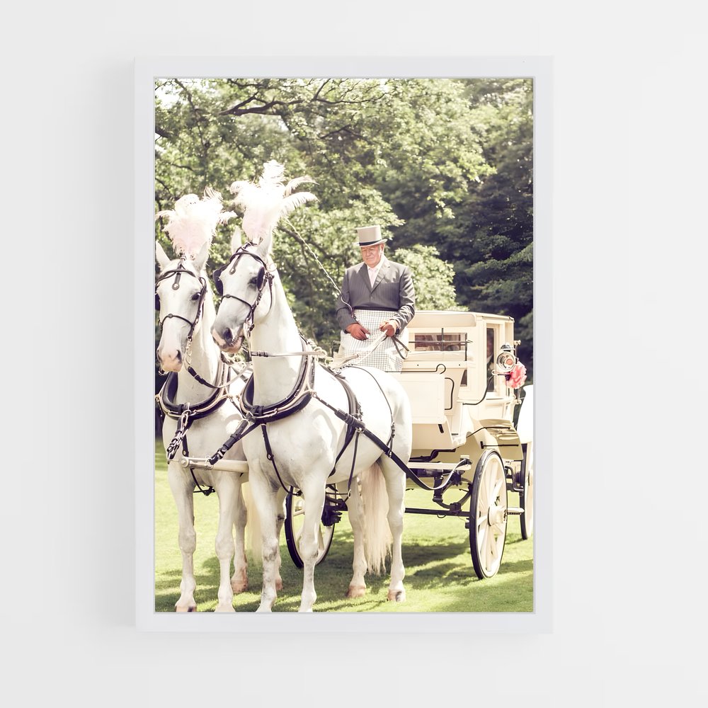 ap-horse carriage-10 cadre Blanc