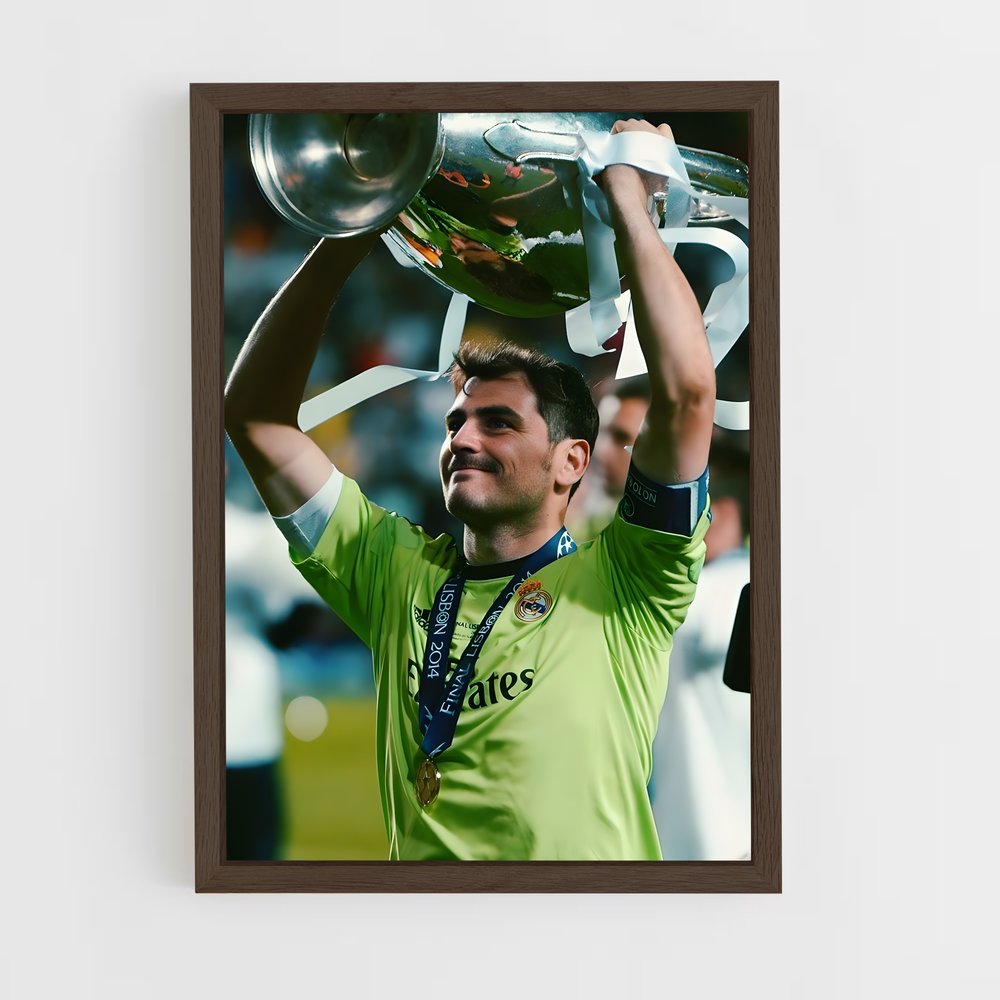 ap-iker casillas-5 cadre Bois foncé