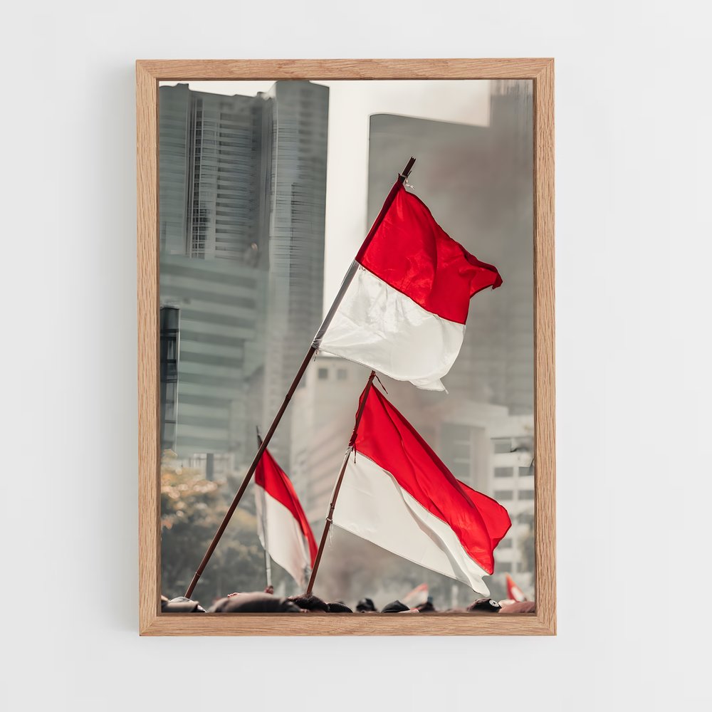 ap-indonesia flag-3 cadre Bois clair