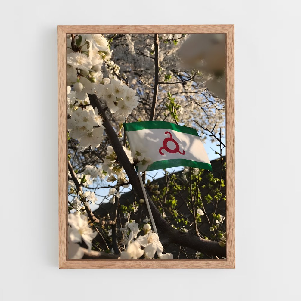 ap-ingushetia flag-2 cadre Bois clair