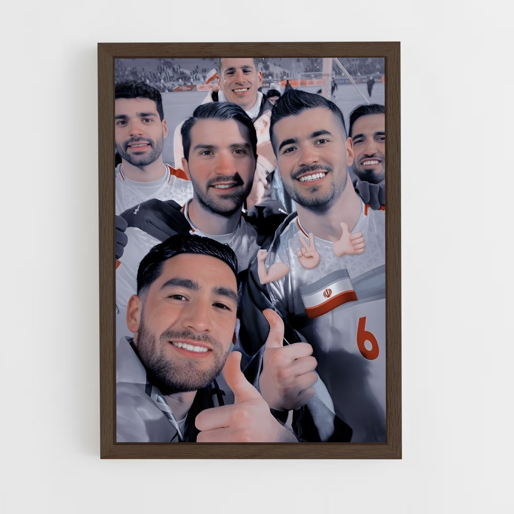 ap-iran national football team-8 cadre Bois foncé