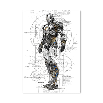 Poster Iron Blueprint