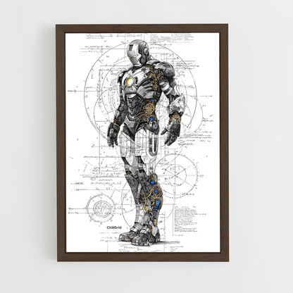 ap-iron man-5 cadre Bois foncé