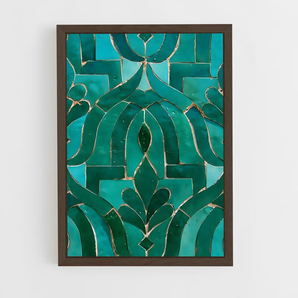 ap-islamic tiles-7 cadre Bois foncé