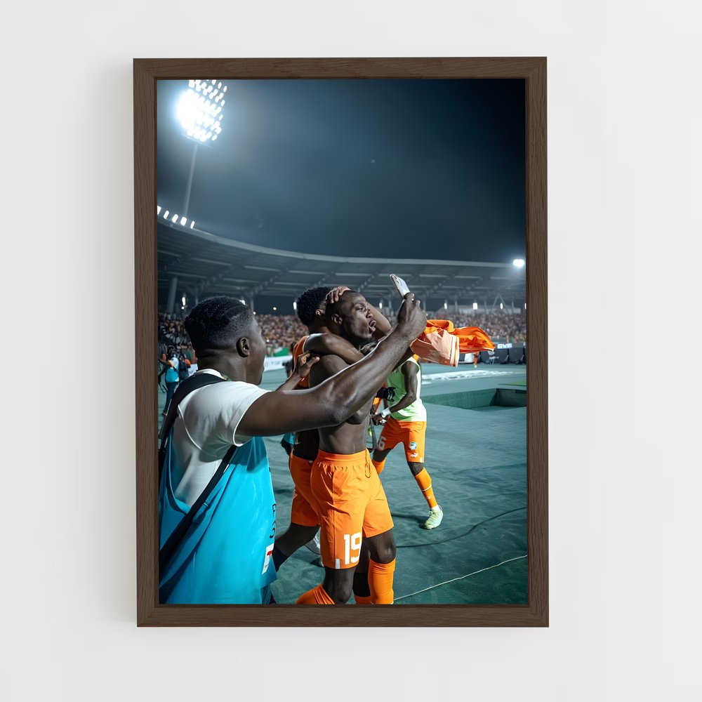 ap-ivory coast national football team-2 cadre Bois foncé