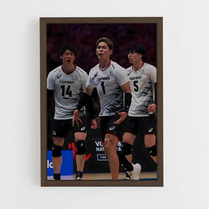 ap-japan national volleyball team-4 cadre Bois foncé