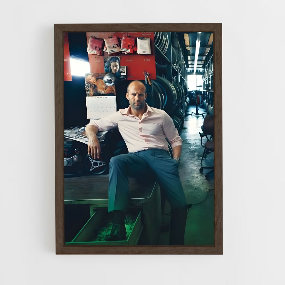 ap-jason statham-5 cadre Bois foncé