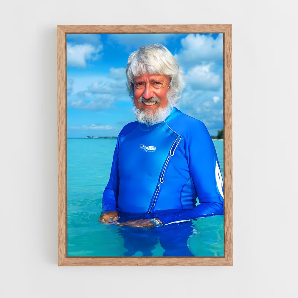 ap-jean-michel cousteau-1 cadre Bois clair
