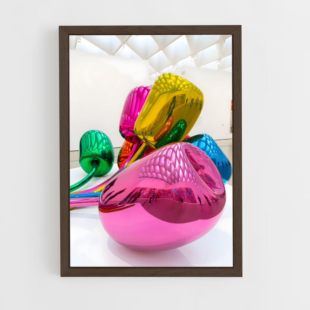 ap-jeff koons-3 cadre Bois foncé