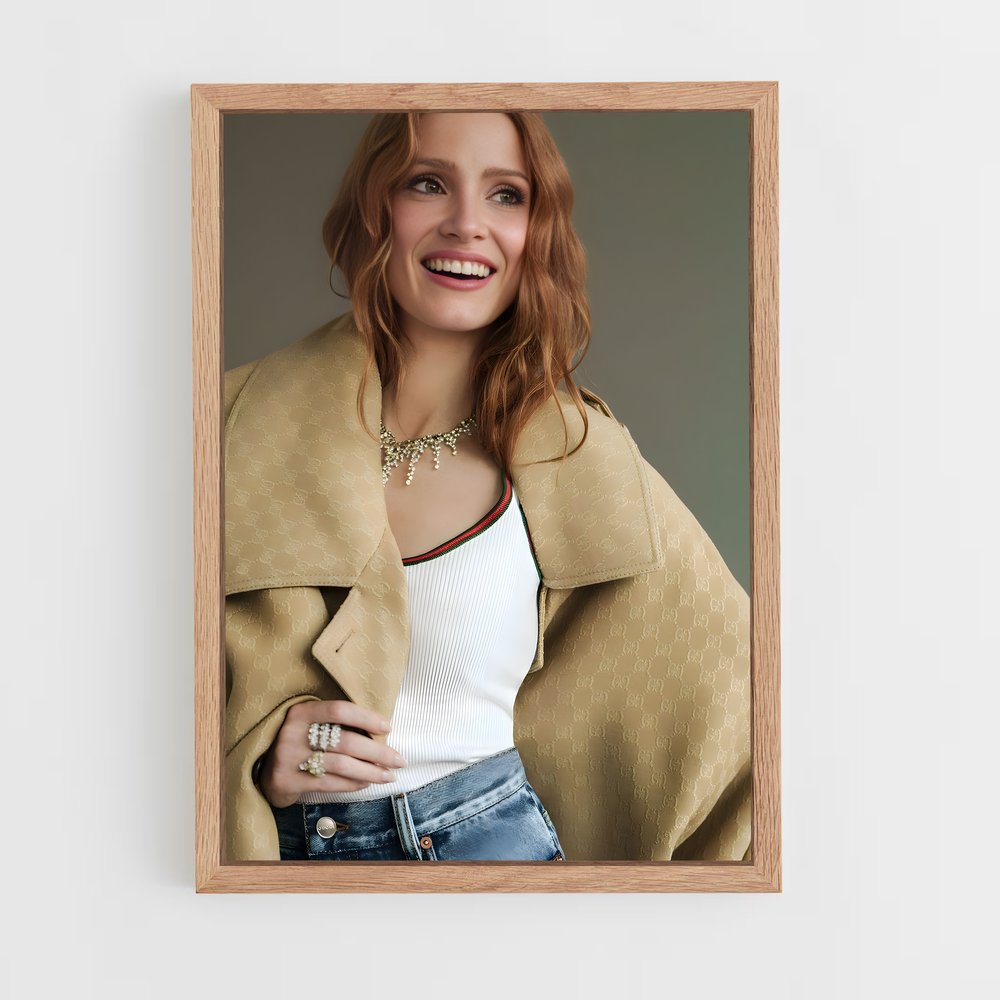 ap-jessica chastain-6 cadre Bois clair