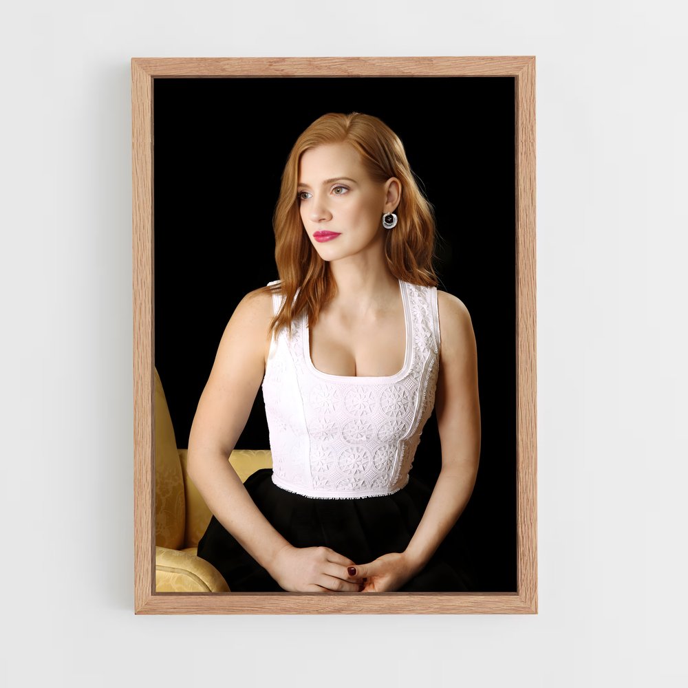 ap-jessica chastain-7 cadre Bois clair