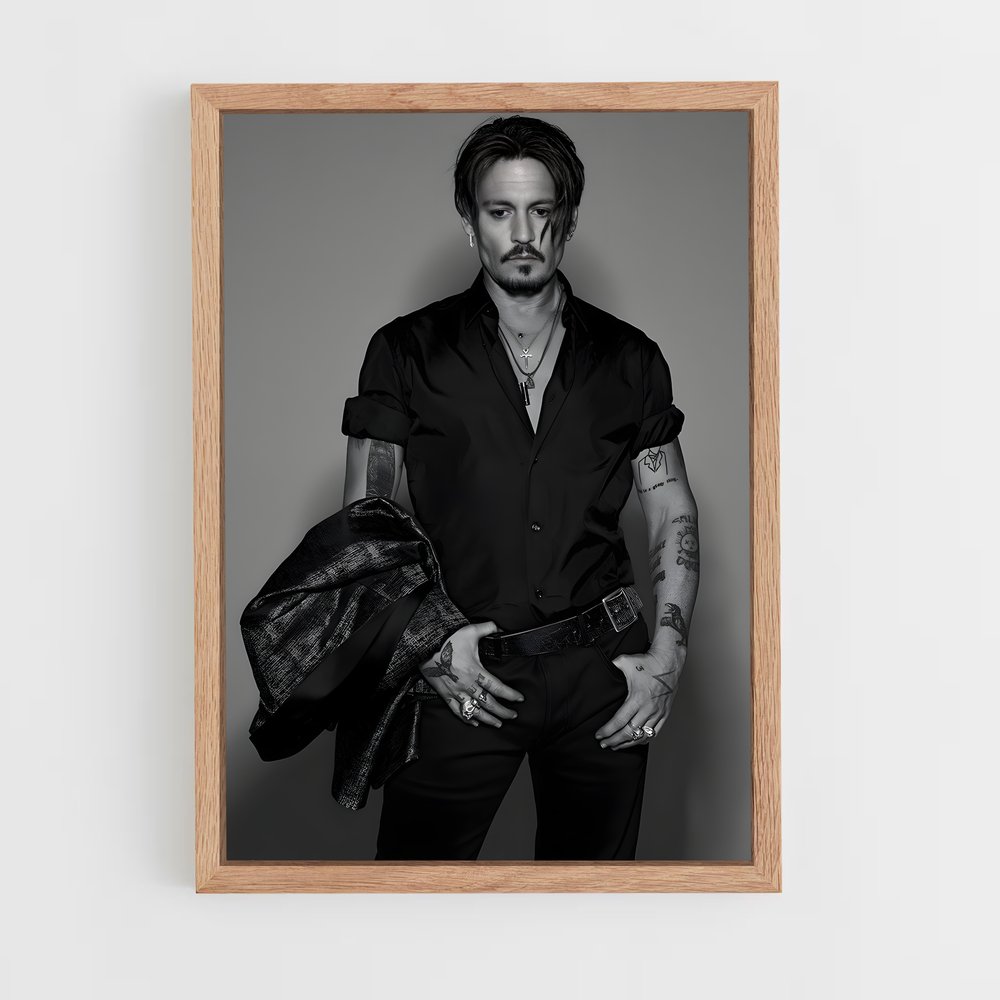 ap-johnny depp-8 cadre Bois clair