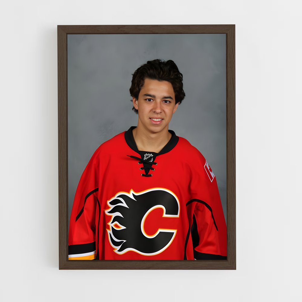 ap-johnny gaudreau-4 cadre Bois foncé