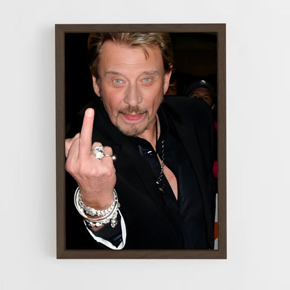 ap-johnny hallyday-3 cadre Bois foncé