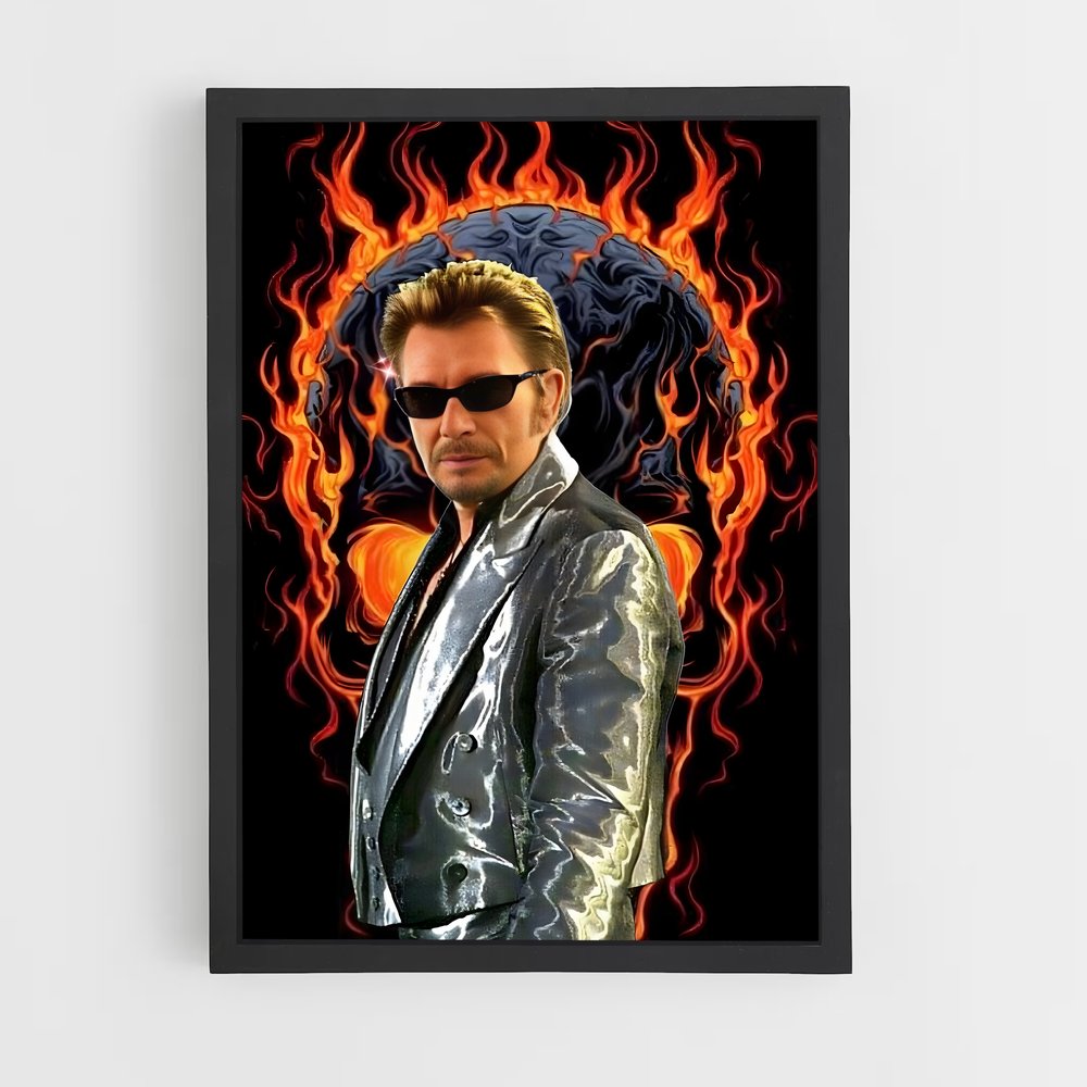 ap-johnny hallyday-5 cadre Noir